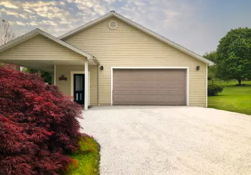 A driveway that has recently be resurfaced with Chip and Seal in Bloomington IL